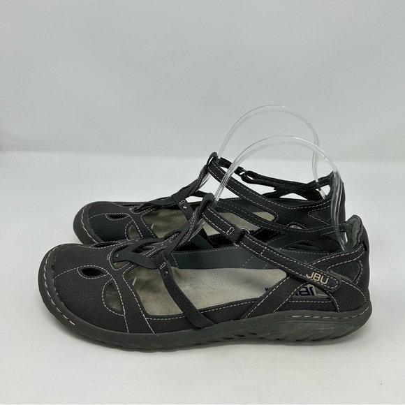 JBU by Jambu Sydney Charcoal Gray Flat T Strap Memory Foam Sandals Size 9 - Picture 6 of 12